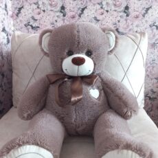 Мягкий плюшевый медведь шоколадно-дымчатого цвета 110см I love you